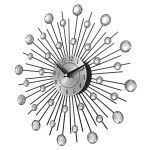 33 cm horloge murale design moderne en mtal strass artificielles rond sunburst horloge pour dcoration ...
