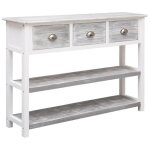 Vidaxl buffet gris antique 108x30x76 cm bois de paulownia massif 338543