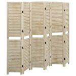 338581 vidaxl cloison de s�paration 6 panneaux 210x165 cm bois de paulownia