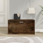 342644 vidaxl banc  chaussures chne fum 80x24x45 cm bois dingnierie