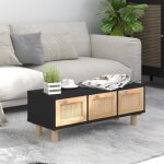 345619 vidaxl table basse noir 80x40x30 cm bois dingnierie et pin massif