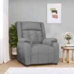 348108 vidaxl fauteuil inclinable gris clair tissu