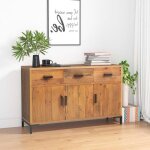 349919 vidaxl buffet marron 110x35x70 cm bois de pin massif recyclé 349919 vidaxl buffet marron 110x35x70 cm bois de pin massif recyclé