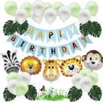 34pcs set - bb douche animaux ballons - thme safari jungle tropical - dcor de fte danniversaire
