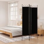 350149 vidaxl cloison de sparation 3 panneaux noir 120x200 cm tissu
