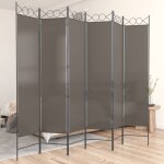350160 vidaxl cloison de sparation 6 panneaux anthracite 240x200 cm tissu