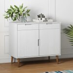 350547 vidaxl buffet molde blanc 90x40x80 cm bois massif de pin