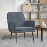 351405 vidaxl fauteuil gris fonc 62x79x79 cm velours