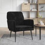 351409 vidaxl fauteuil noir 62x79x79 cm velours
