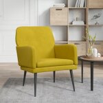 351410 vidaxl fauteuil jaune 62x79x79 cm velours