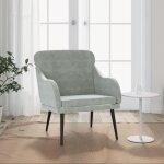 351436 vidaxl fauteuil gris clair 63x76x80 cm velours