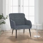 351437 vidaxl fauteuil gris foncé 63x76x80 cm velours 351437 vidaxl fauteuil gris foncé 63x76x80 cm velours