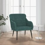 351438 vidaxl fauteuil vert fonc� 63x76x80 cm velours