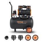 35l compresseur � air silencieux sans huile - vevor - 1800w 87m3 - h � 62bar 70db