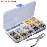 360pcs rivets en cuir double capuchon rivet tubulaire avec pince outil de fixation pour les rivets