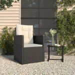 362322 vidaxl fauteuil de jardin avec coussins noir r�sine tress�e