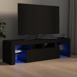 3884?{happy} meuble tv moderne avec led lumineuse - jille buffet bas multimdia noir 140x35x40 solide ...