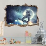 3d broken wall astronaute sticker mural chambre chambre denfant d�coration murale sticker pvc imperm�able ...