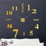 3d diy pendule murale moderne mtallique horloge de salon dcoration dcoratif chambre restaurant