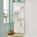 3d porte papier peint muraux belle fleur blanche 95x215cm auto - adhsif poster porte pvc sticker porte ...