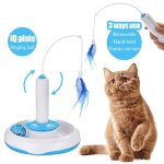3en1 rotatif jouet � ressort electrique avec plume interactif amusant jeu pour chat interactif rotation ...
