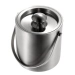 3l seau à glace bicouche glaçon inox isolation froid ustensiles vin avec couvercle et poignée 3l seau à glace bicouche glaçon inox isolation froid ustensiles vin avec couvercle et poignée