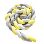 3m tour de lit coussin serpent coussin tress pare - chocs velours protection bb - blanc gris jaune ...