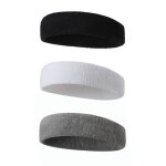 3pcs bandeaux anti - transpiration pour hommes et femmes bandeau anti transpiration en coton éponge pour ... 3pcs bandeaux anti - transpiration pour hommes et femmes bandeau anti transpiration en coton éponge pour ...