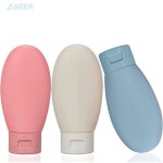 3pcs flacon voyage 60ml flacon vide contenant avec sac de rangement utilis� pour shampooing lotion gel ...