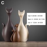 Sculpture de chat - tempsa - statuette moderne - porcelaine - d�coration int�rieure - salon