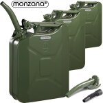 3x jerrican essence en mtal 20l avec bec verseur homologation onu transport liquides diesel huile voiture ...