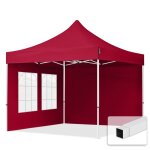 3x3 m tonnelle barnum tente pliante acier pes 700 2 côtés avec fenêtres rouge 3x3 m tonnelle barnum tente pliante acier pes 700 2 côtés avec fenêtres rouge