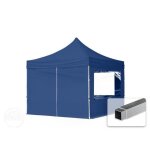 3x3 m tonnelle barnum tente pliante alu pes 700 4 cts panoramiques bleu fonc