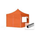 3x3 m tonnelle barnum tente pliante alu pes 700 4 c�t�s panoramiques orange