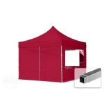 3x3 m tonnelle barnum tente pliante alu pes 700 4 cts panoramiques rouge