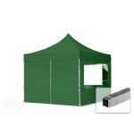 3x3 m tonnelle barnum tente pliante alu pes 700 4 c�t�s panoramiques vert fonc�