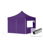 3x3 m tonnelle barnum tente pliante alu pes 700 4 cts panoramiques violet