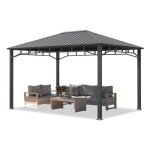 Tonnelle de jardin - toolport - sunset superior - 3x4 m - protection pluie et soleil - structure en aluminium ...