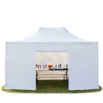 3x45 m tonnelle barnum tente pliante alu pvc 850 anti - feu c�t�s sans fen�tre blanc