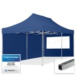 3x6 m tonnelle barnum tente pliante alu pes 700 2 c�t�s panoramiques bleu fonc�