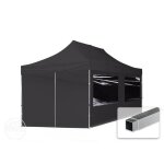 3x6 m tonnelle barnum tente pliante alu pes 700 4 cts panoramiques noir