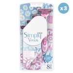 Rasoir jetable femme - gillette - simply venus 3 - 3 lames - bande hydratante - micro - lamelles