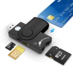 4 en 1 lecteur carte simmicro sd puce pour dod accs commun cac / sim / id / ic banque compatible avec ...