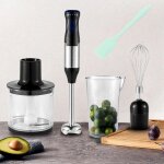 4 en 1 mixeur plongeant 1000w mixeur plongeur multifonction 5vitesse r�glable hachoir de 500ml et verre ...