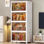 4 boites organisateur de rangement plastiques pliable pour salle de bain cuisine chambre � coucher salon ...