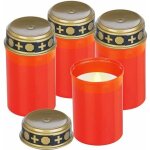 Bougies fun�raires led - pearl - 4 bougies - rouge - int�rieur - classique