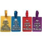 4 tiquette  bagages  valise  sac  dos porte adresse - keep calm - 4 couleurs