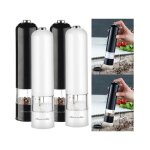 4 moulins à poivre et sel électriques avec broyeur en céramique - noir et blanc 4 moulins à poivre et sel électriques avec broyeur en céramique - noir et blanc