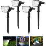 2 pack 30 led netboat spot solaire extrieur lampes solaires etanche ip67 projecteur solaire rglablepanneau ...