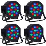 4 pack led lumi�re party 18x3w rgb dj party party par 64 dmx
